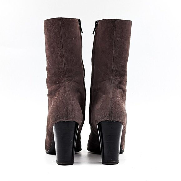 Enrico Antinori Women Smooth Grey Suede Dressy Mid Calf Round Boots Sz 7US EUR37 - Picture 7 of 12